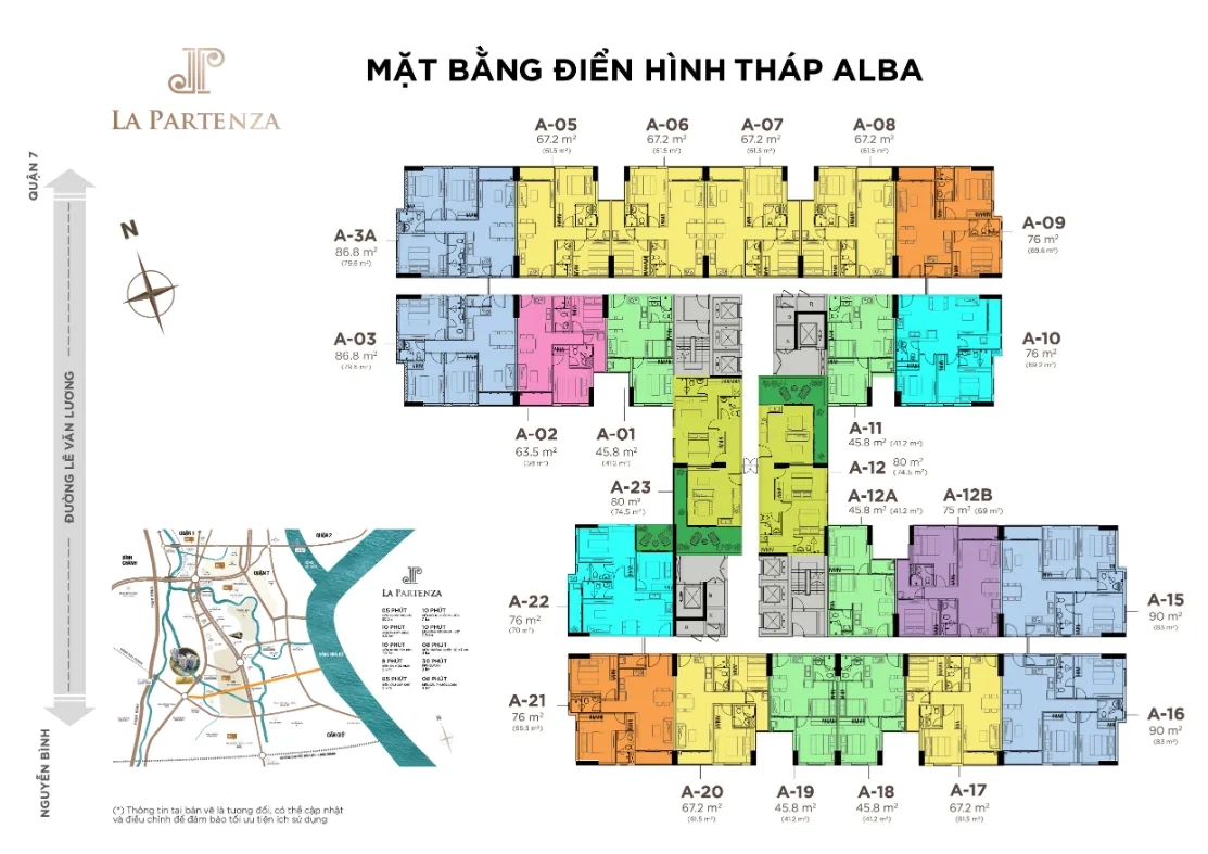 La Partenza Mặt bằng tháp Alba
