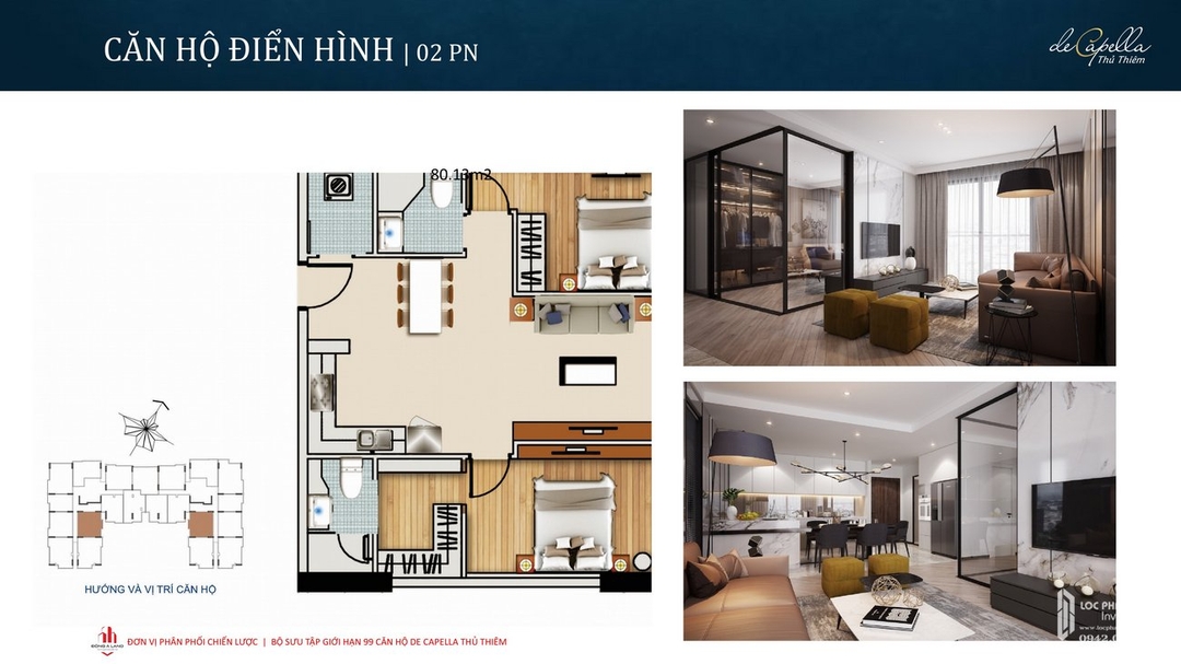 Mua Bán Căn hộ 2PN De Capella 76.22m2 A.xx.10 Giá 4,7 tỷ VND