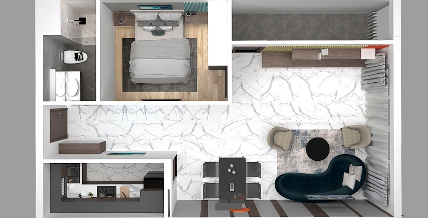 Mặt bằng căn hộ Anhome Bình Dương De Capella